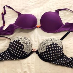 2x Victoria Secret Pushup Bras - size 32C